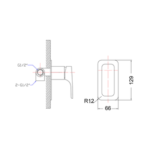 IKON EDEN WALL MIXER 129MM BRUSHED NICKLE
