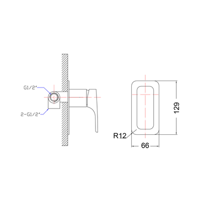 IKON EDEN WALL MIXER 129MM BRUSHED NICKLE