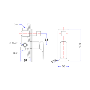 IKON EDEN WALL MIXER DIVERTER 190MM CHROME