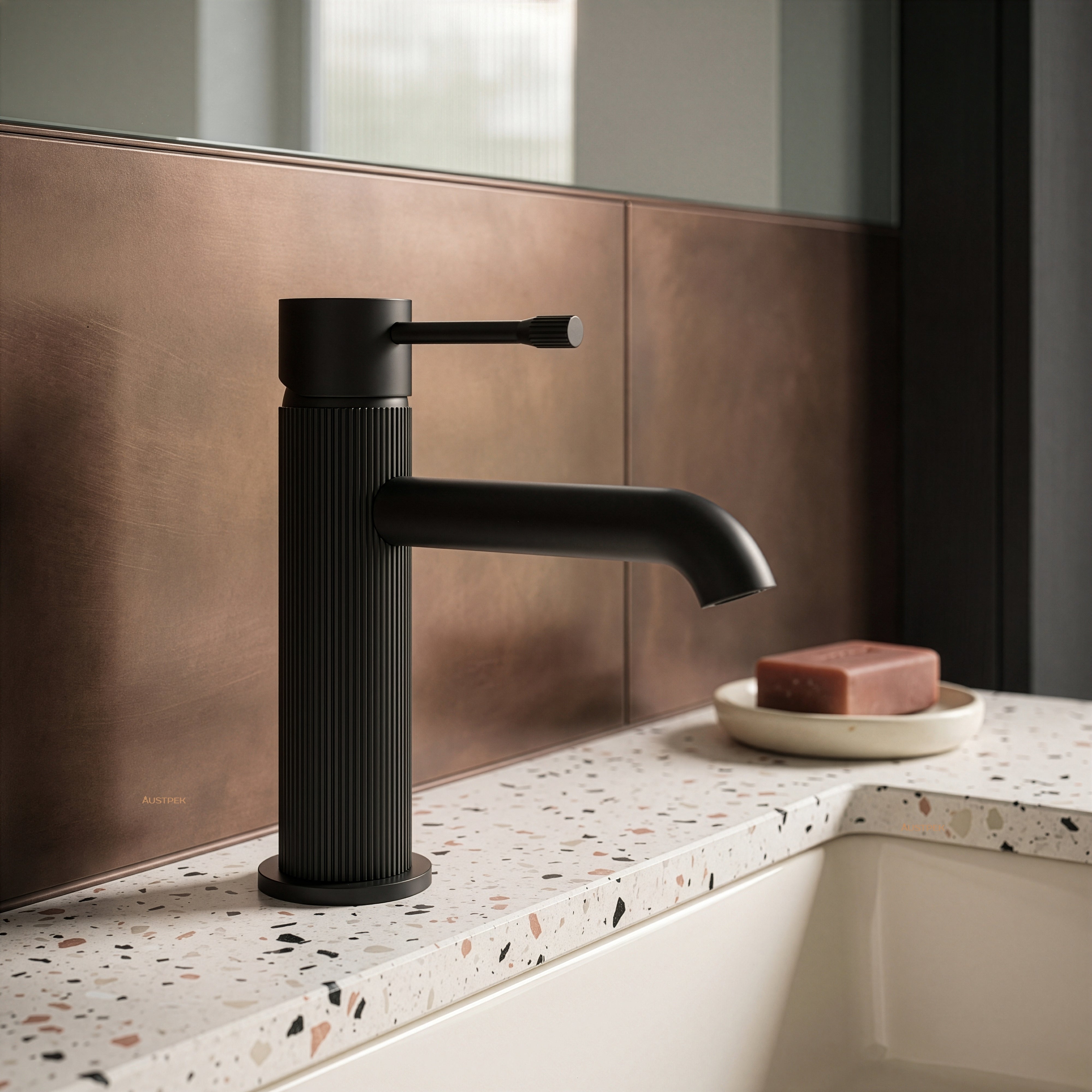 IKON LINIE BASIN MIXER 168MM MATTE BLACK