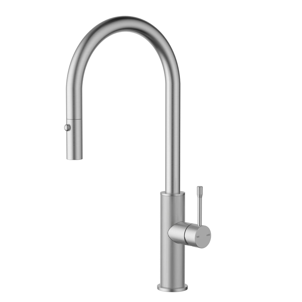 IKON LINIE PULL OUT SINK MIXER 440MM BRUSHED NICKEL