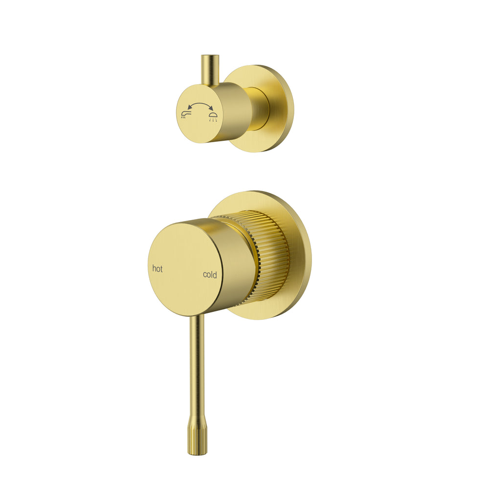 IKON LINIE WALL DIVERTER MIXER TRIM KIT WITH BODY BRUSHED GOLD