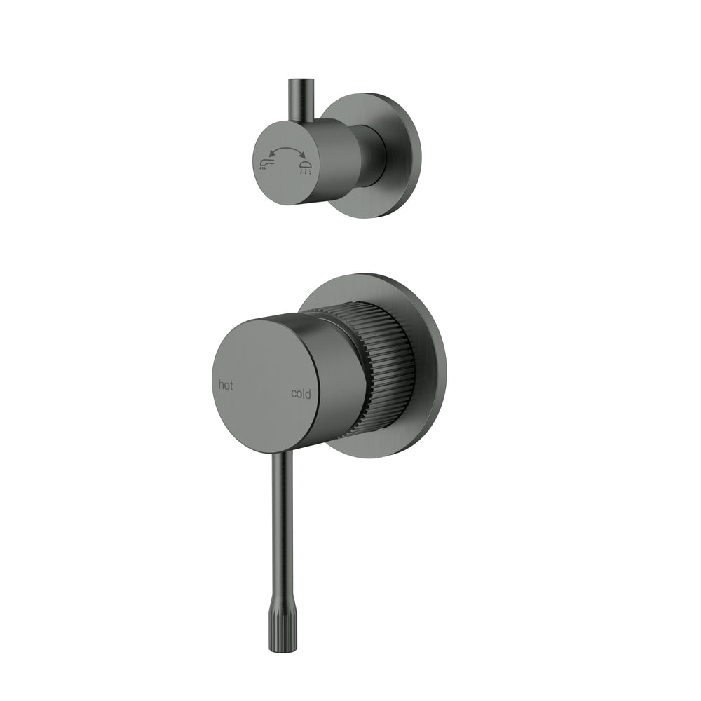 IKON LINIE WALL DIVERTER MIXER TRIM KIT WITH BODY GUN METAL