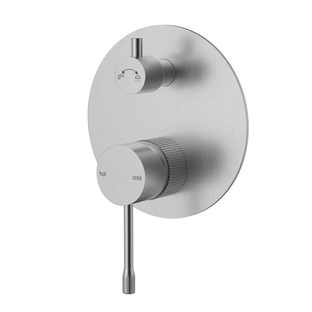 IKON LINIE WALL MIXER DIVERTER TRIM KIT WITH BODY 140MM BRUSHED NICKEL