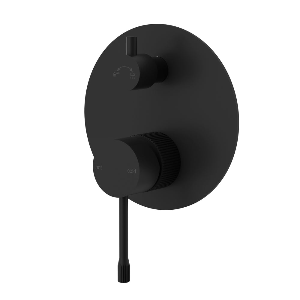 IKON LINIE WALL MIXER DIVERTER TRIM KIT WITH BODY 140MM MATTE BLACK
