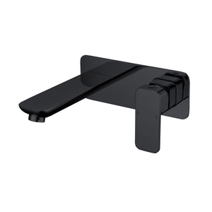 IKON NOVA WALL BASIN MIXER 200MM MATTE BLACK