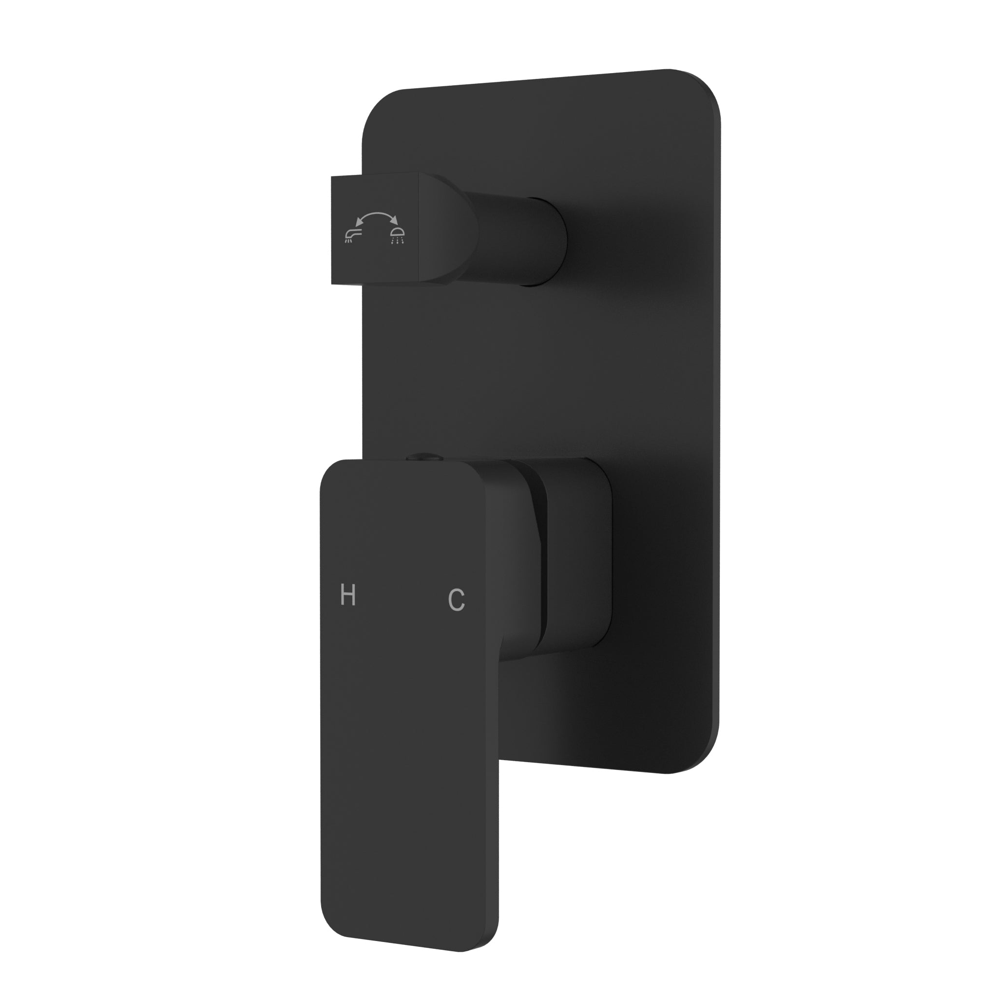 IKON NOVA WALL MIXER DIVERTER 150MM MATTE BLACK