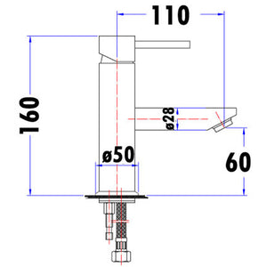 IKON OTUS BASIN MIXER 160MM CHROME