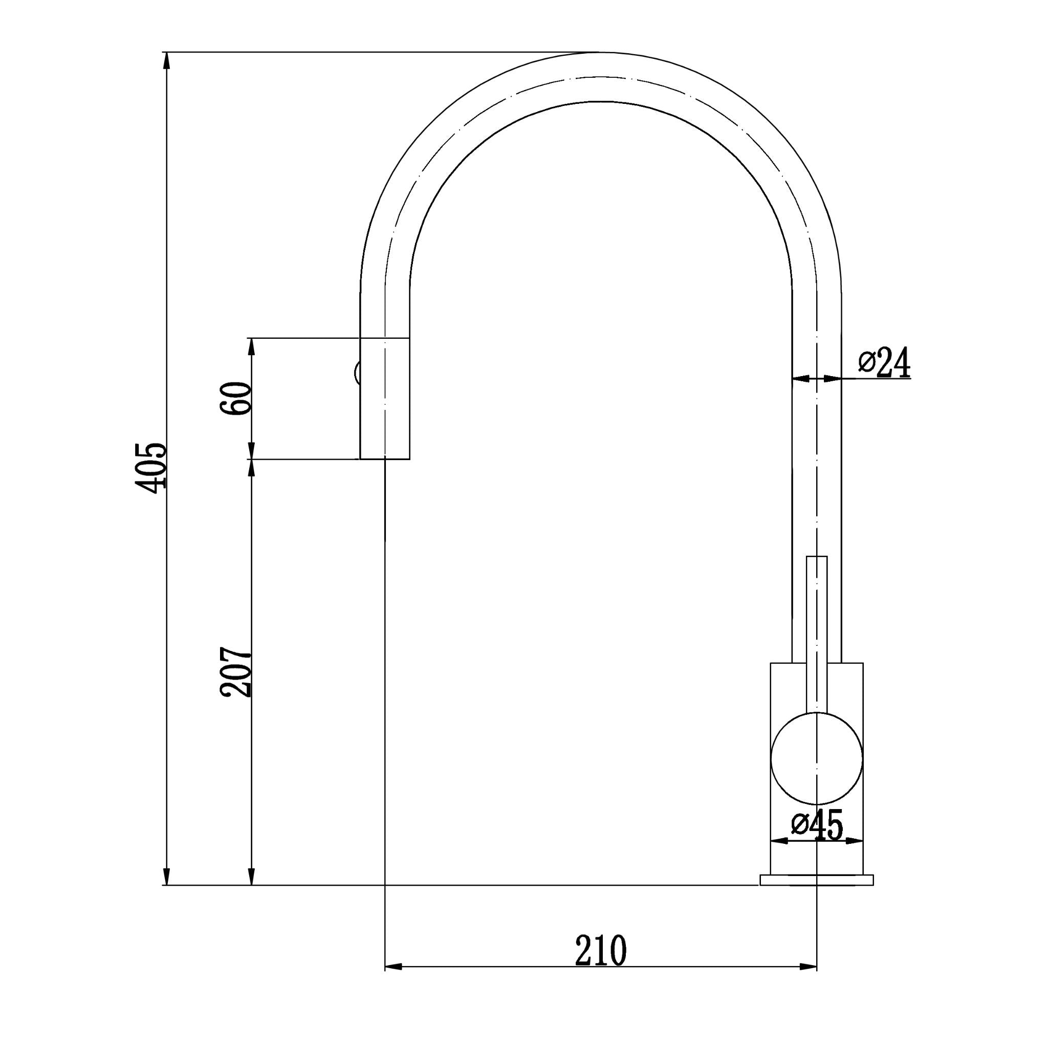 IKON OTUS PULL-OUT SINK MIXER 405MM GUN METAL