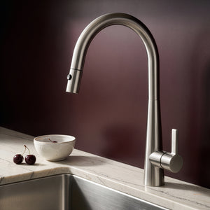 IKON OTUS LUX PULL-OUT SINK MIXER 422MM BRUSHED NICKEL