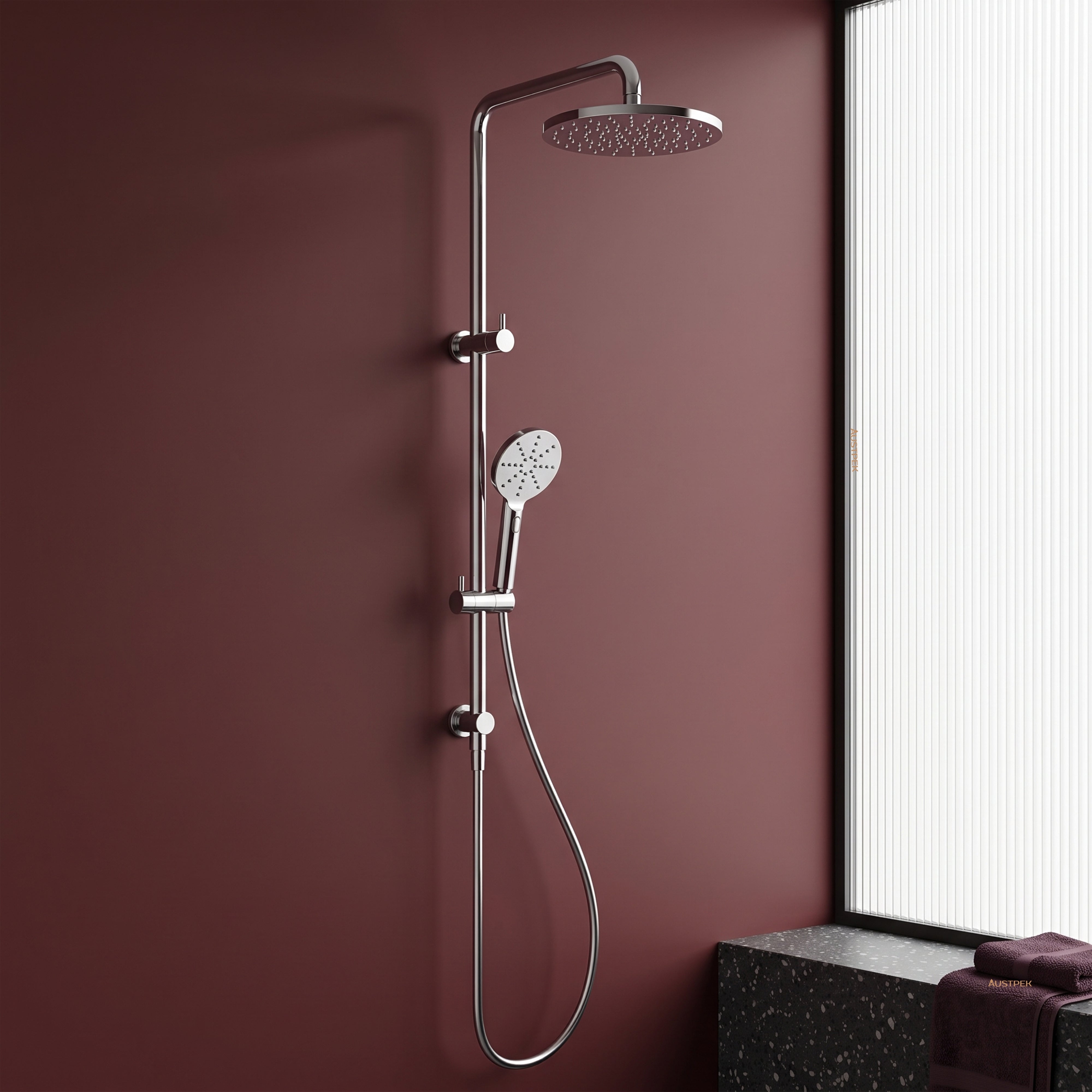 IKON OTUS MULTI-FUNCTION SHOWER SET 250MM BRUSHED NICKEL