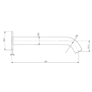 IKON OTUS SLIMLINE BATH SPOUT 220MM CHROME