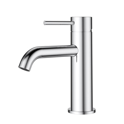 IKON OTUS LEAD FREE SLIMLINE CURVED SPOUT BASIN MIXER 170MM CHROME
