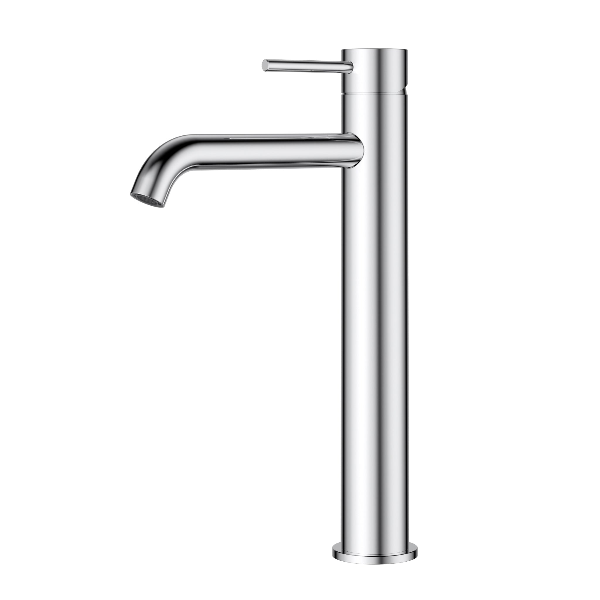 IKON OTUS SLIMLINE CURVED SPOUT HIGH RISE BASIN MIXER 294MM CHROME