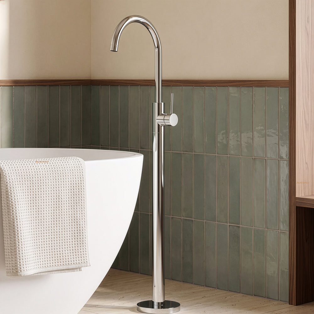 IKON OTUS SLIMLINE FREESTANDING BATH MIXER 1059MM CHROME