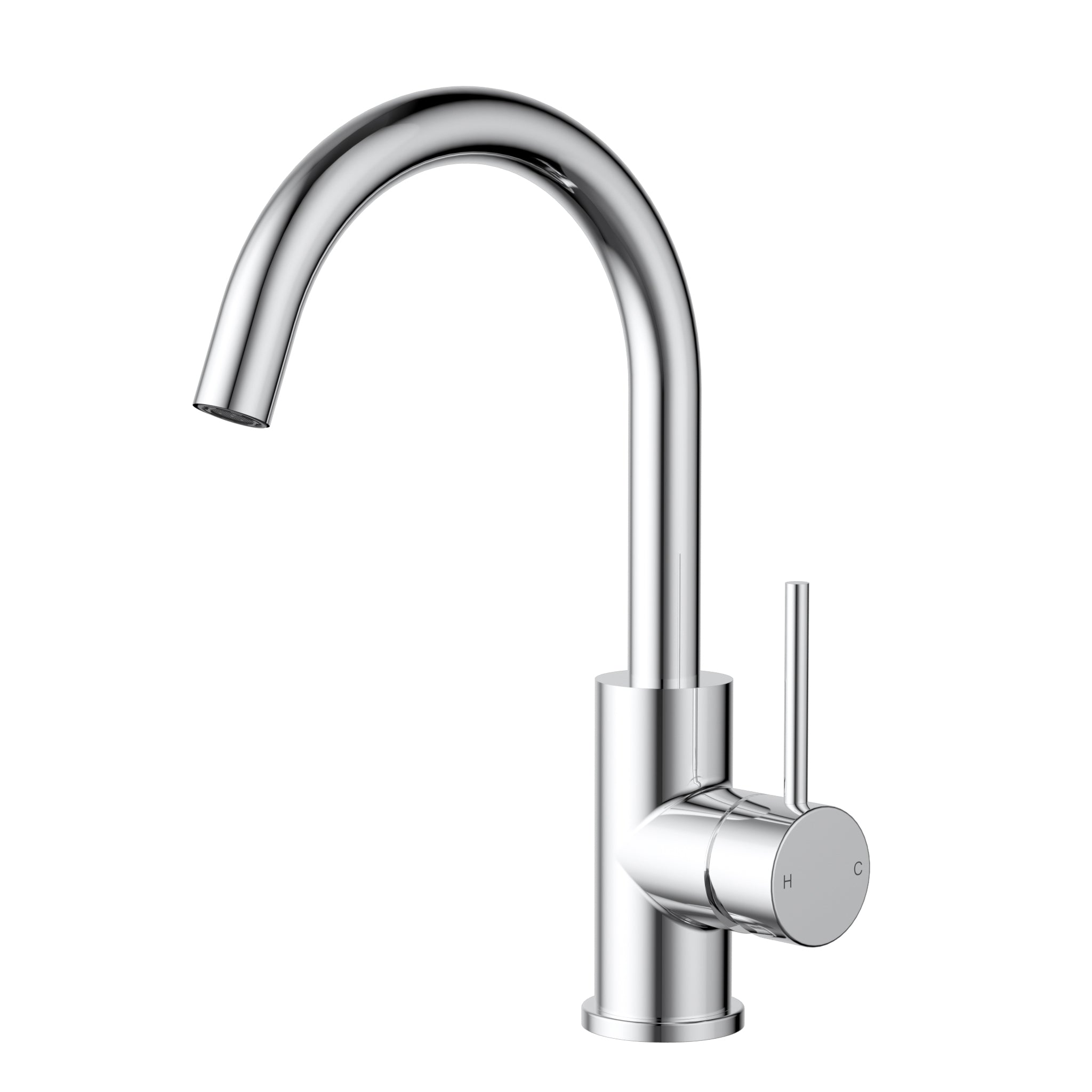 IKON OTUS SLIMLINE GOOSENECK BASIN MIXER 286MM CHROME
