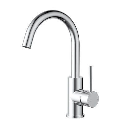 IKON OTUS SLIMLINE GOOSENECK BASIN MIXER 286MM CHROME