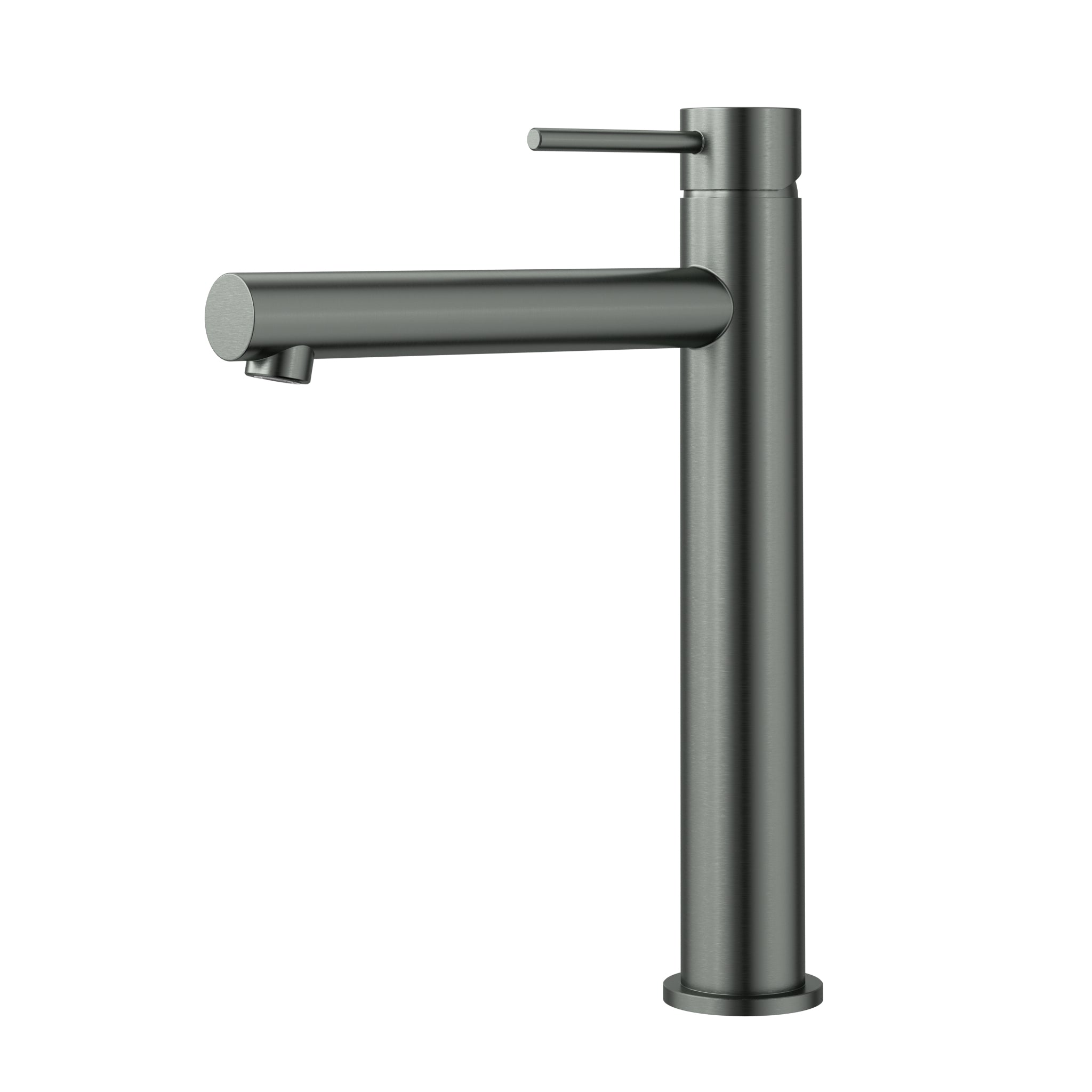 IKON OTUS SLIMLINE STRAIGHT SPOUT HIGH RISE BASIN MIXER 295MM GUN METAL
