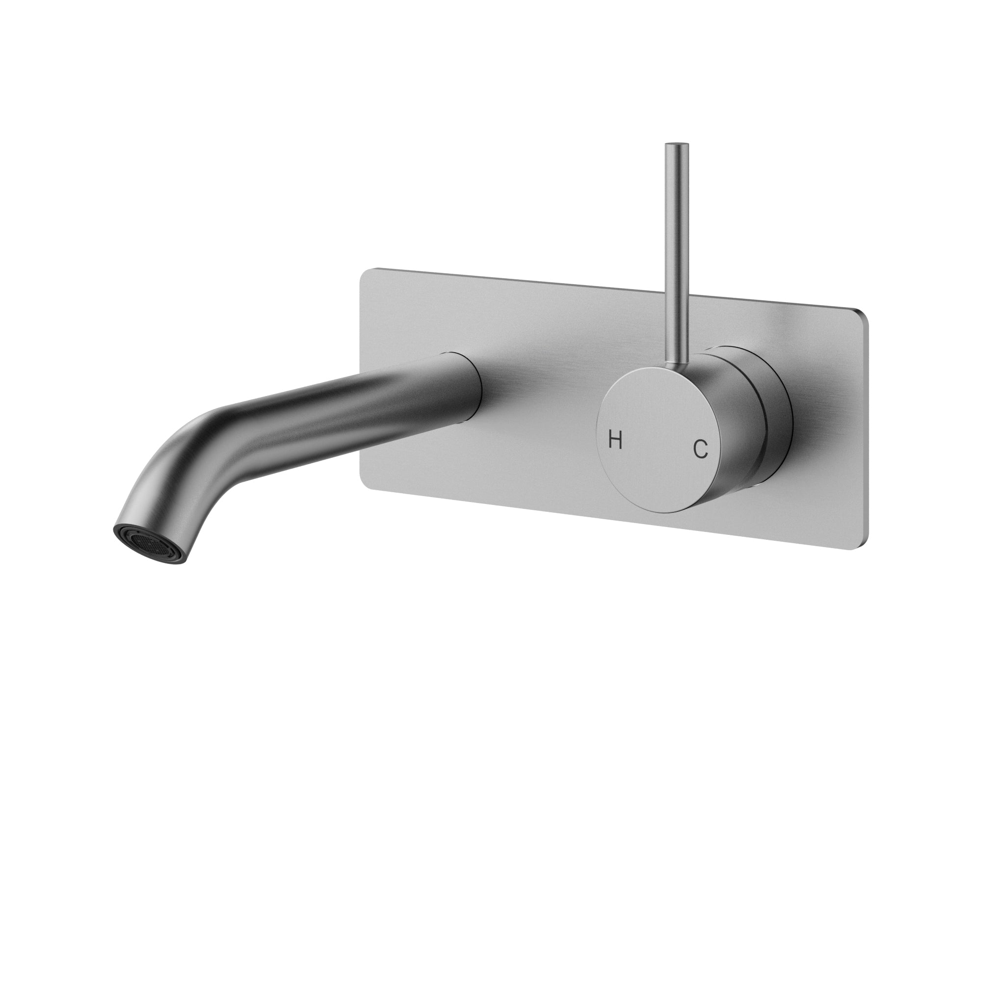 IKON OTUS SLIMLINE LEVER UP WALL BASIN MIXER TRIM KIT WITH BODY 180MM STAINLESS STEEL