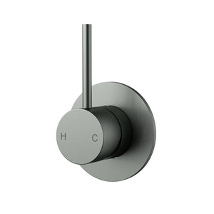 IKON OTUS SLIMLINE LEVER UP WALL MIXER TRIM KIT WITH BODY GUN METAL