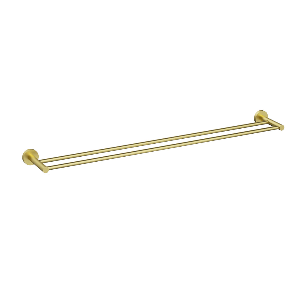 IKON OTUS SLIMLINE SS304 NON-HEATED DOUBLE TOWEL RAIL 900MM BRUSHED GOLD