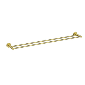 IKON OTUS SLIMLINE SS304 NON-HEATED DOUBLE TOWEL RAIL 900MM BRUSHED GOLD