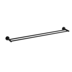IKON OTUS SLIMLINE SS304 NON-HEATED DOUBLE TOWEL RAIL 900MM MATTE BLACK