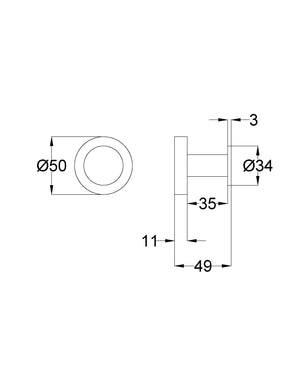 IKON OTUS SLIMLINE SS304 ROBE HOOK GUNMETAL