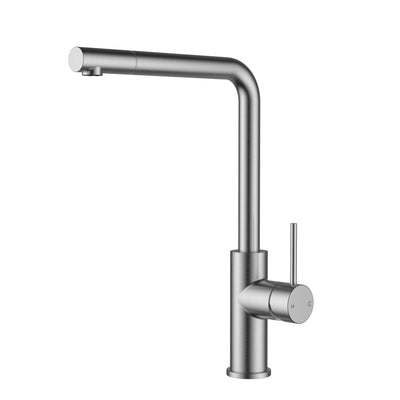 IKON OTUS LEAD FREE SLIMLINE SS PULL OUT SINK MIXER 352MM STAINLESS STEEL