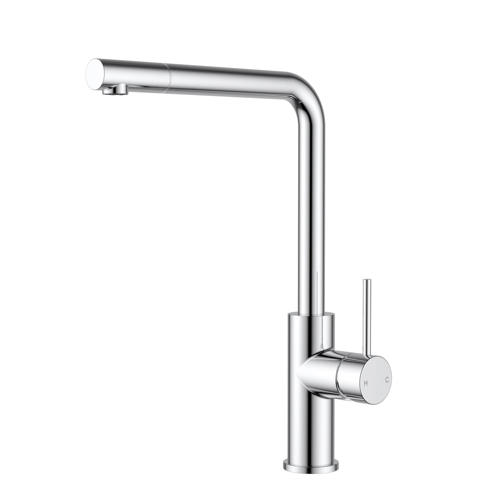 IKON OTUS LEAD FREE SLIMLINE SS PULL OUT SINK MIXER 352MM CHROME