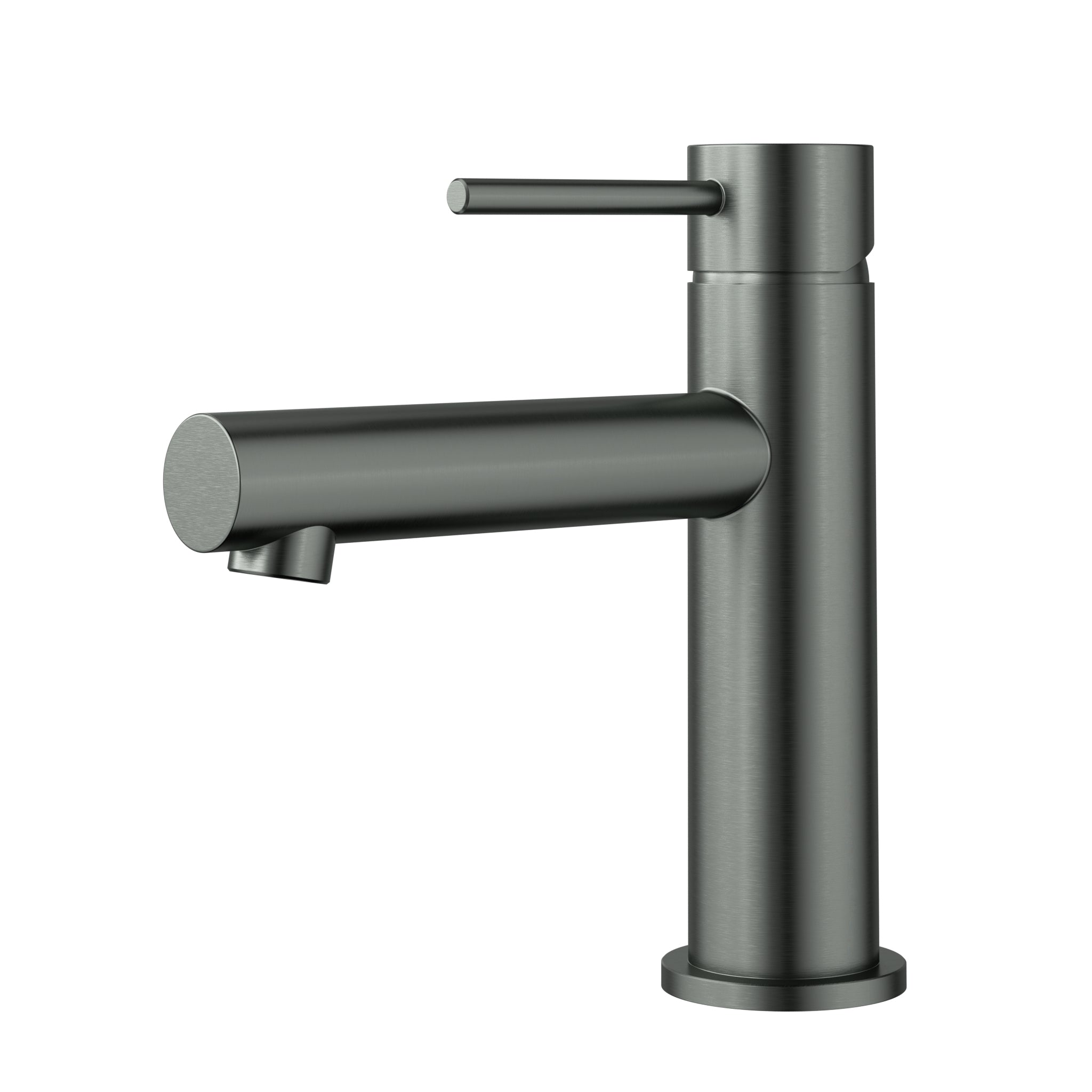 IKON OTUS SLIMLINE STRAIGHT SPOUT BASIN MIXER 168MM GUN METAL