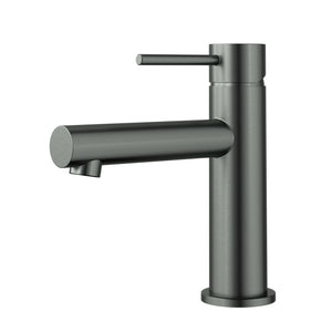 IKON OTUS LEAD FREE SLIMLINE STRAIGHT SPOUT BASIN MIXER 168MM GUN METAL