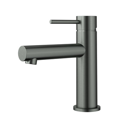 IKON OTUS LEAD FREE SLIMLINE STRAIGHT SPOUT BASIN MIXER 168MM GUN METAL