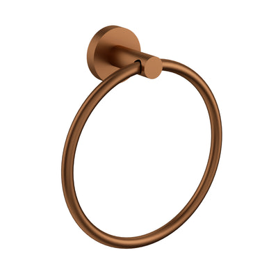 IKON OTUS SLIMLINE TOWEL RING 190MM BRUSHED COPPER