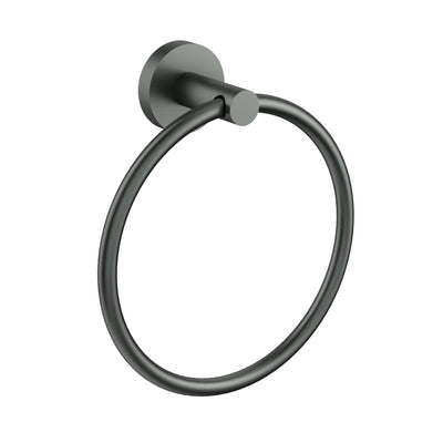 IKON OTUS SLIMLINE TOWEL RING 190MM GUN METAL