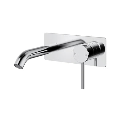 IKON OTUS LEAD FREE SLIMLINE WALL BASIN MIXER TRIM KIT WITH BODY 220MM CHROME