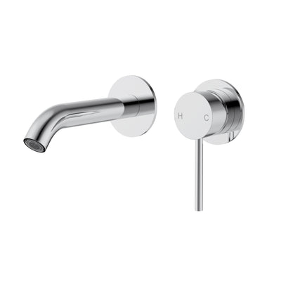 IKON OTUS LEAD FREE SLIMLINE WALL BASIN MIXER TRIM KIT WITH BODY 182MM CHROME