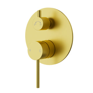 IKON OTUS SLIMLINE WALL MIXER DIVERTER TRIM KIT WITH BODY 135MM BRUSHED GOLD