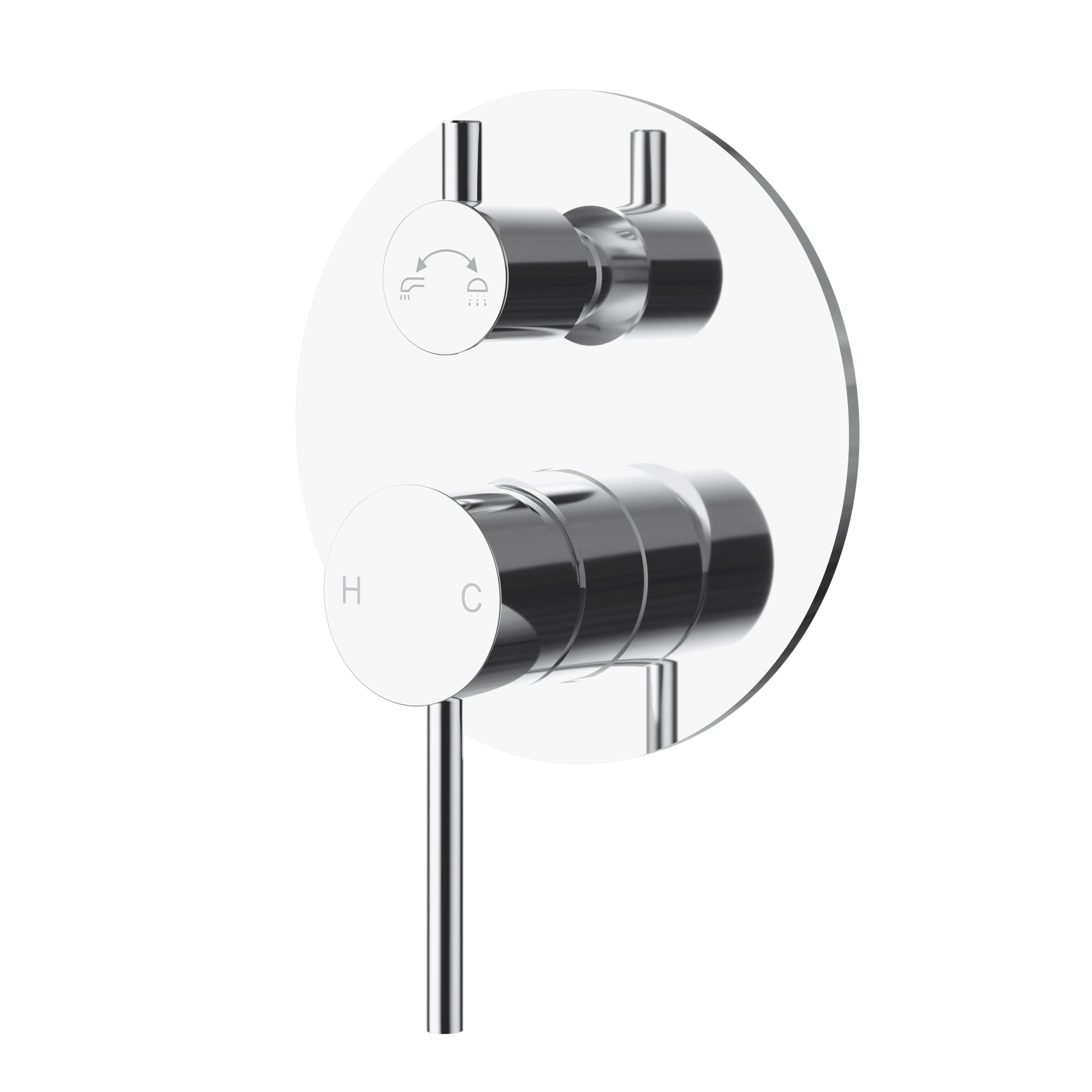 IKON OTUS SLIMLINE WALL MIXER DIVERTER TRIM KIT WITH BODY 135MM CHROME