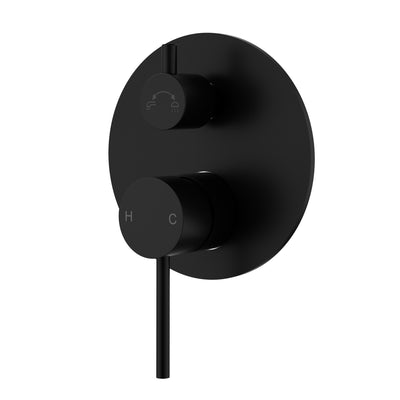 IKON OTUS SLIMLINE WALL MIXER DIVERTER TRIM KIT WITH BODY 135MM MATTE BLACK