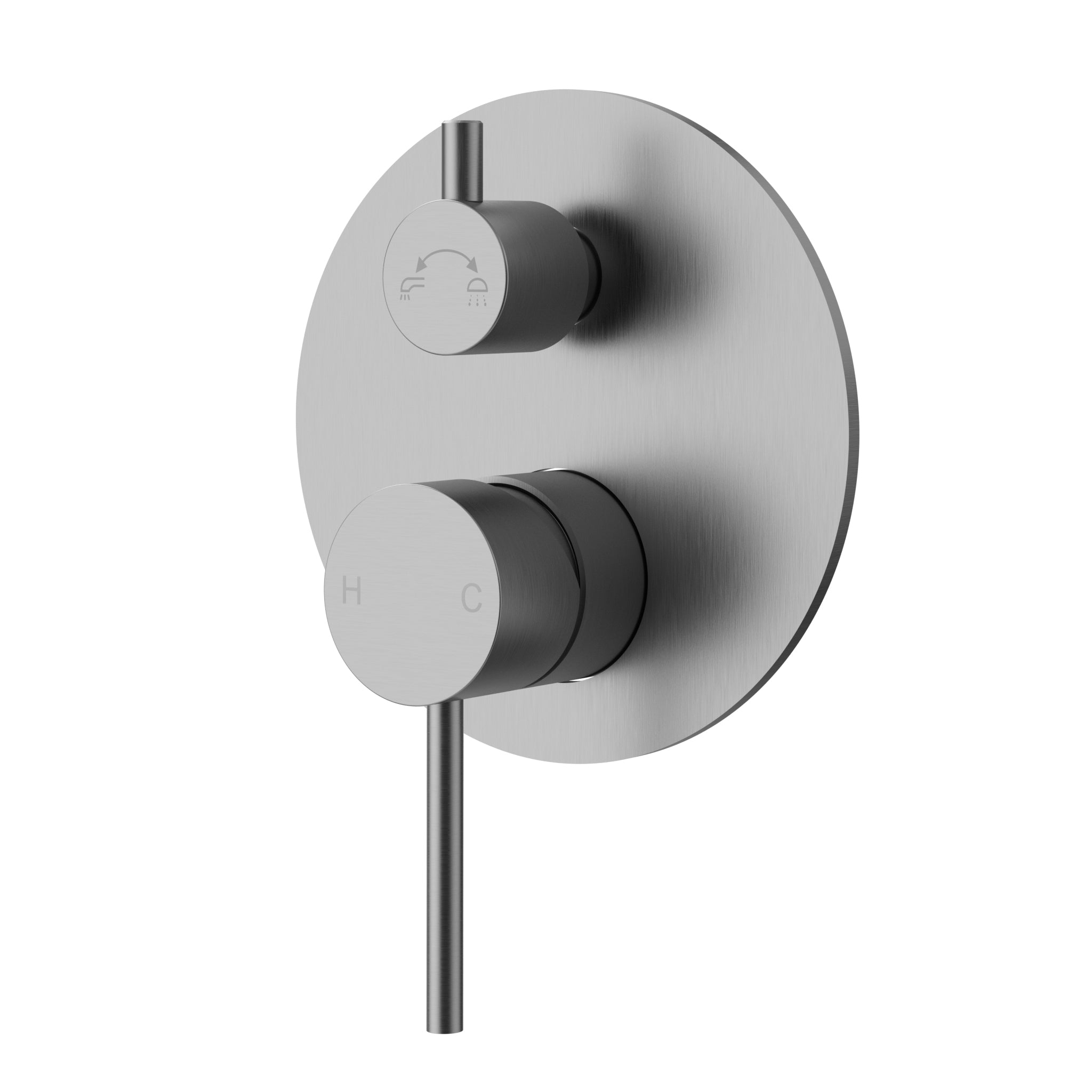 IKON OTUS SLIMLINE WALL MIXER DIVERTER TRIM KIT WITH BODY 135MM STAINLESS STEEL