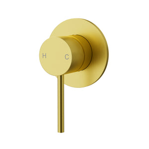 IKON OTUS SLIMLINE WALL MIXER TRIM KIT WITH BODY BRUSHED GOLD