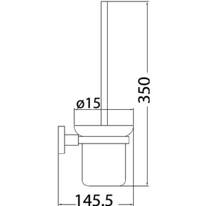 IKON OTUS TOILET BRUSH SET 350MM CHROME