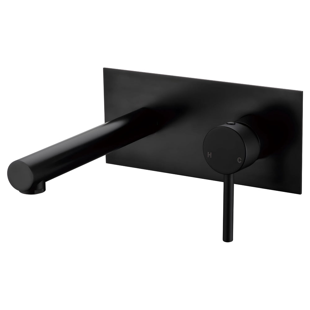 IKON OTUS WALL BASIN MIXER 220MM MATTE BLACK