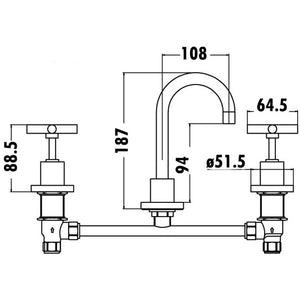 IKON PLNZ BASIN TAP SET 187MM CHROME
