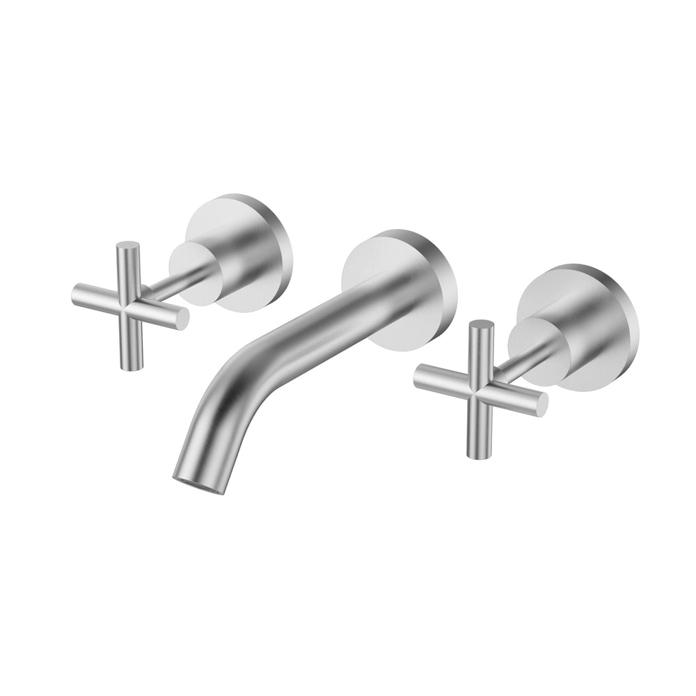 IKON BATH TAP SET 166MM BRUSHED NICKEL