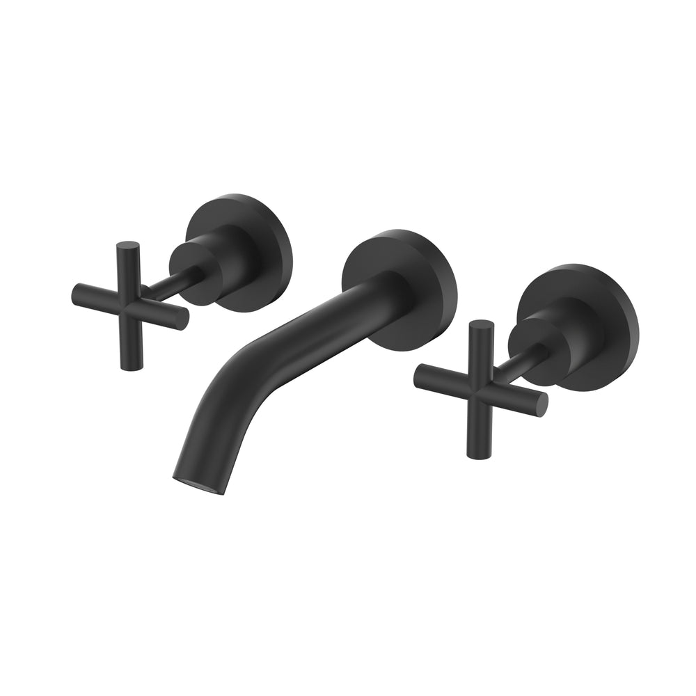 IKON BATH TAP SET 166MM MATTE BLACK