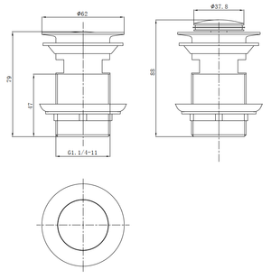 IKON POP-UP NON OVERFLOW WASTE BASIN CHROME