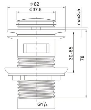 IKON POP-UP OVERFLOW WASTE BASIN CHROME