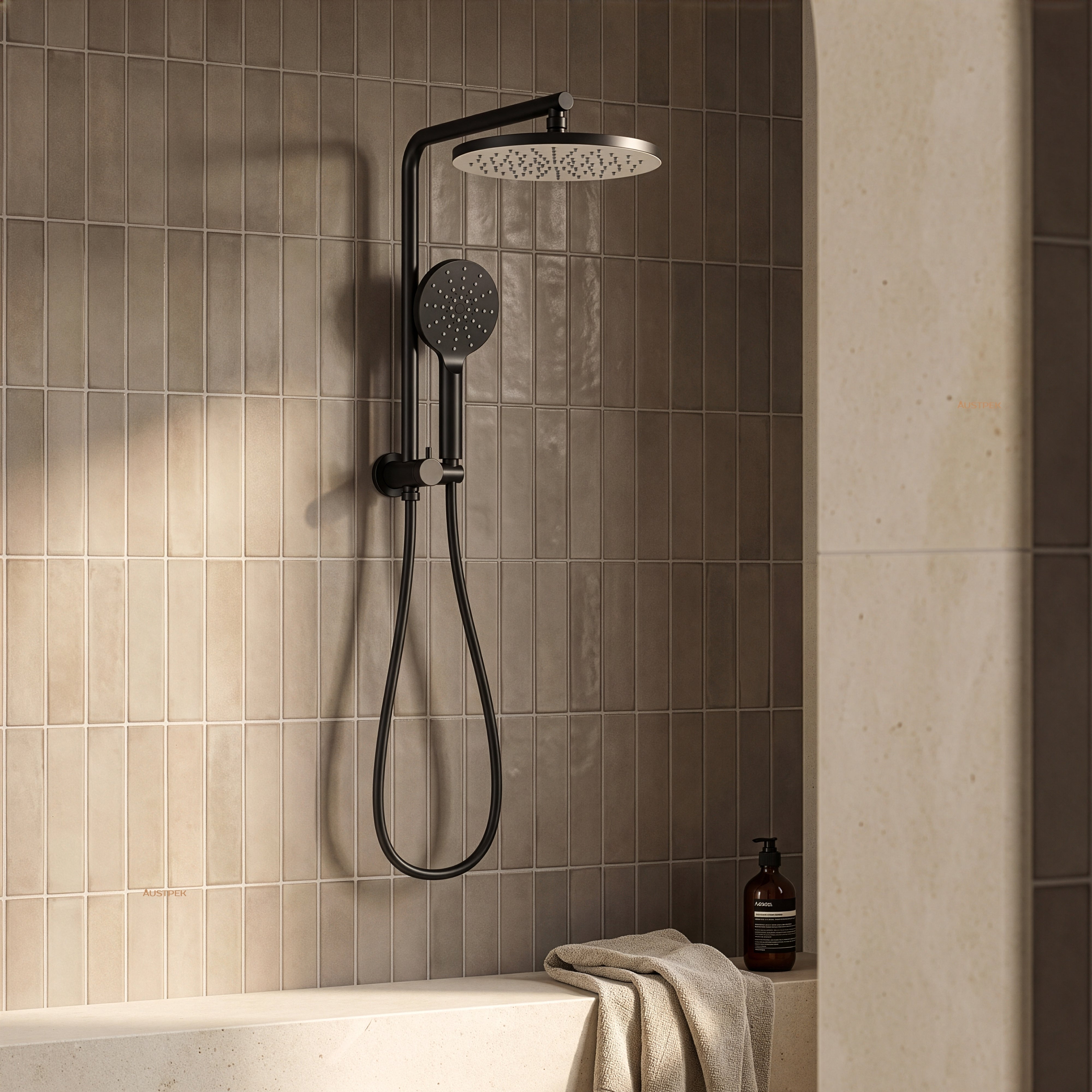 IKON REGAL MINI MULTIFUNCTION SHOWER SET 421MM MATTE BLACK